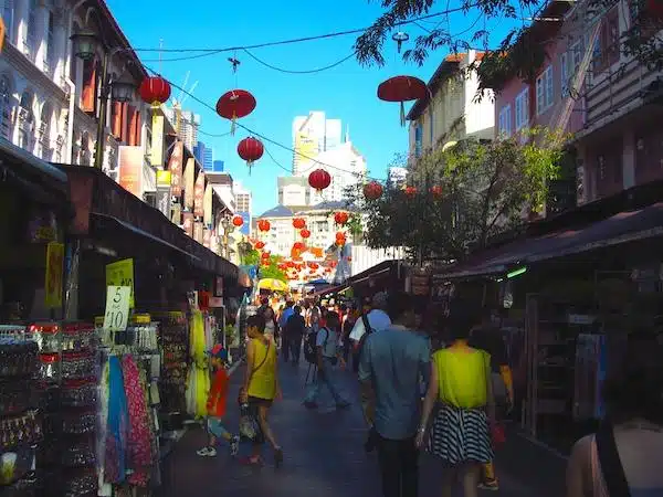 Rua Nobre Do Clube Na Chinatown De Singapore Com Casas Coloridas