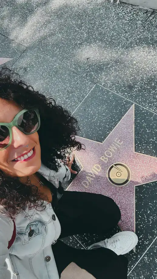 Natália na Calçada da Fama em Hollywood 